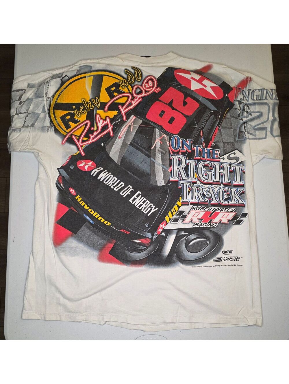 2000s Nascar Ricky Rudd Texaco AOP Tee - Picture 2 of 4